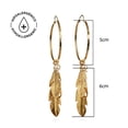thumbnail image 5 of VANGANIA arracadas con dijes de pluma y perla mayorca tipo charm elegantes, 5 of 5