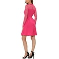 thumbnail image 3 of INSPIRE CHIC Women's Mesh See Through Heart Sheer Sleeve Skater Party Dress XL Hot Pink, 3 of 7