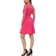 thumbnail image 3 of Vestido de fiesta skater de manga transparente de malla con corazón Inspire Chic para mujer XL color rosa intenso, 3 of 7