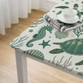 thumbnail image 4 of BANET Rectangle Green Ocean Turtle Tablecloth Waterproof &amp; Stainproof Tablecloths,Wipeable Table Cloth Wrinkle-Free for Rectangle/Square/Party/Wedding,Grey Ocean Sea Coral Seahorse Shell, 4 of 7