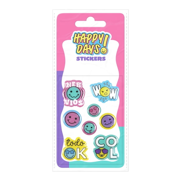 Stickers Acrílicos Prichos Happy Days! de Plástico y Adhesivo Multicolor 1 Pieza