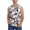 thumbnail image 2 of Lsque Beach Print Men's Cotton Blend Sleeveless Muscle Shirts (S-3XL)- Moisture Wicking, Odor Protection, UPF 30+,X-Large, 2 of 8