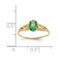 thumbnail image 3 of Diamond2Deal 14K Yellow Gold Synthetic Emerald Ring for Women Size 5, 3 of 7