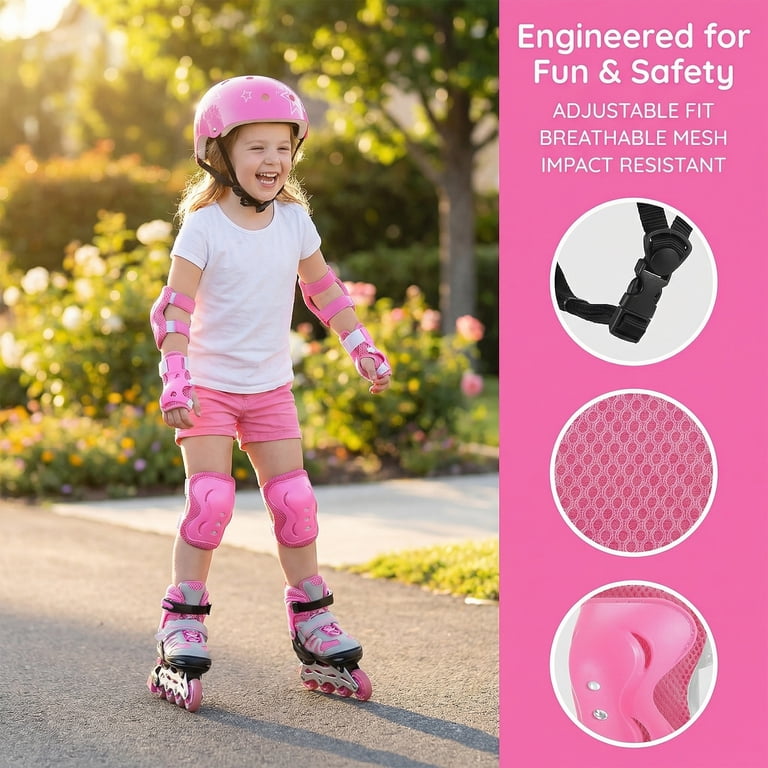 bike helmet for roller skating Bont absorbing EPS inner lining 11 ventilation holes for airflow Elegant rose gold effect logo JIAHUI Kids 7 in 1