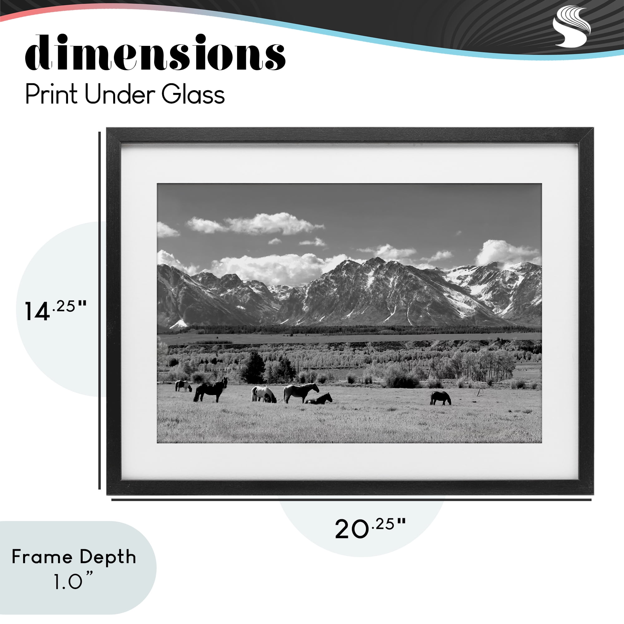 Stupell Industries Wyoming Ranch Horses Grazing Black Framed Print Under Glass, design by Steve Toole