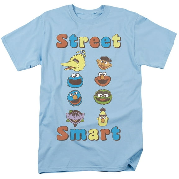Sesame Street Streetart S/S Adult 18/1 T-Shirt Light Blue