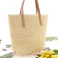 thumbnail image 2 of Bolso Con Asa Superior Bolsa Moda verano mujer de hombro paja playa color sólido tejido a mano Tmvgtek Para Estrenar, 2 of 3