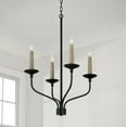 thumbnail image 3 of Capital Lighting 451541 Wilder 4 Light 22" Wide Taper Candle Style Chandelier - Black, 3 of 6