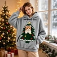 thumbnail image 3 of Christmas Pet Pouch Hoodie for Women Long Sleeve Xmas Tree Graphic Loose Flannel Pullover Sweatshirt Dog Cat Carrier Hoodie, 3 of 8