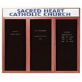 thumbnail image 1 of Aarco Products CDC4872-3H 3-Door Enclosed Changeable Letter Board with Header - Cherry, 1 of 1
