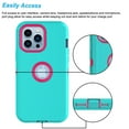 thumbnail image 2 of iPhone 14 Pro Max Cases,Njjex Case for iPhone 14,14 Pro,14 Plus,14 Pro Max,Full-Body Shockproof Protection Heavy Duty Armor Hard Plastic & Shock Absorption Rubber Rugged Bumper 3-in-1 Case Cover,Mint, 2 of 7