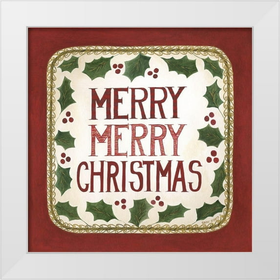 Shamp, Cindy 26x26 White Modern Wood Framed Museum Art Print Titled - Merry Merry Christmas