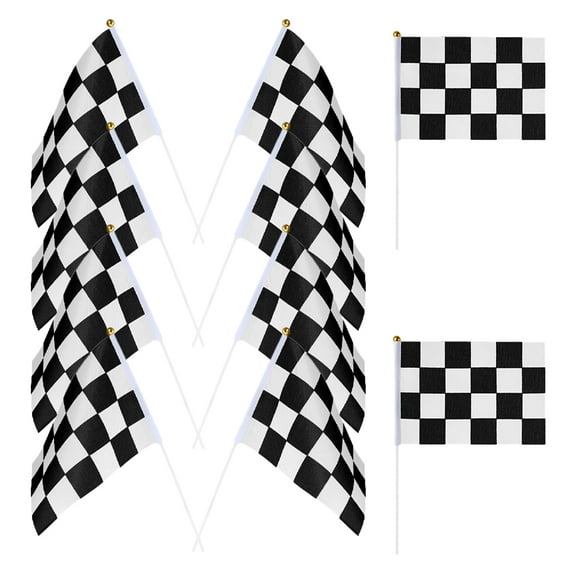Amosfun 10Pcs Race Flags for Festival Use and Car Race Starting Signal Accessories
