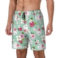 thumbnail image 2 of Uemuo Bunny And Rose Pattern Mens Swim Trunks Quick Dry Board Shorts with Mesh Lining, Stretch Beach Shorts Quick Dry No-Chafing Board Shorts-Small, 2 of 9