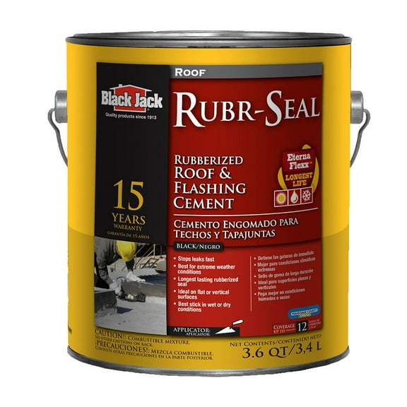 Black Jack 6148-9-34 AP-365 Series Rubberized Flashing Cement, Black, Liquid, 1 gal, Pail