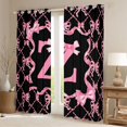 thumbnail image 2 of Manfei Bow Letter Z Blackout Curtains Set of 2 (52x84 Each) for Girls, Pink Initial Ribbon Window Curtains, 2 of 6