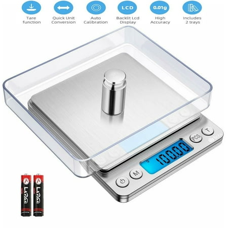 

Digital Kitchen Scale Stainless Steel Food Scale Accurate Digital Weight 2 Trays 6 Units Auto Off Food Weight Scale