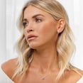 thumbnail image 2 of PAVOI 14K Yellow Gold Plated 925 Sterling Silver Post Women's Huggie Earrings | Small Gold Hoop Earrings | CZ Huggie Earrings | Princess Cubic Zirconia, 2 of 5