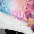 thumbnail image 3 of Oversized Wearable Blanket Hoodie,Colorful Burst Pattern Sherpa Blanket Hoodie with Super Pockets,Super Warm Fuzzy Pullover for Women & Men, 3 of 6