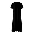 thumbnail image 4 of Black and Friday Deals under 10.00 LYXSSBYX Womens Dresses Short Sleeve Clearance Womens Beach Pullover Boho Sundress Short Sleeve Loose Long Dress, 4 of 5