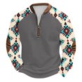 thumbnail image 2 of Blusas y camisas de manga larga con cuello redondo para hombre Sudadera con puños en los hombros estampada para hombre Blusa de poliéster de manga larga con cuello redondo para hombre, 2 of 3