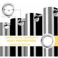 thumbnail image 4 of Fsddascl Black Grey Stripe Blackout Curtains for Bedroom/Living Room, Thermal Insulated Kitchen Curtains, Farmhouse Minimalist Striped Grommet Darkening Window Treatment Drapes 42"x63"x2, 4 of 6
