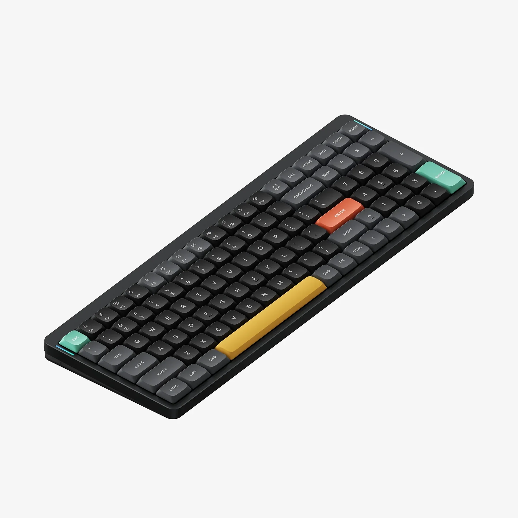 Air96 V2 QMK/VIA Wireless Mechanical Keyboard Basalt Black blue switch ...