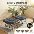 thumbnail image 3 of RADIATA 2-Pack Patio Wicker Ottoman Footrests with Adjustable Feet, All-Weather Outdoor Indoor Foot Stools Metal Frame, 220lb Capacity for Porch, Balcony, Living Room, Gray, 3 of 6