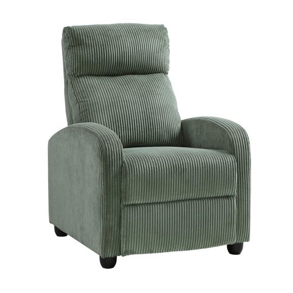 Lexicon Maye Corduroy Push Back Reclining Chair in Green