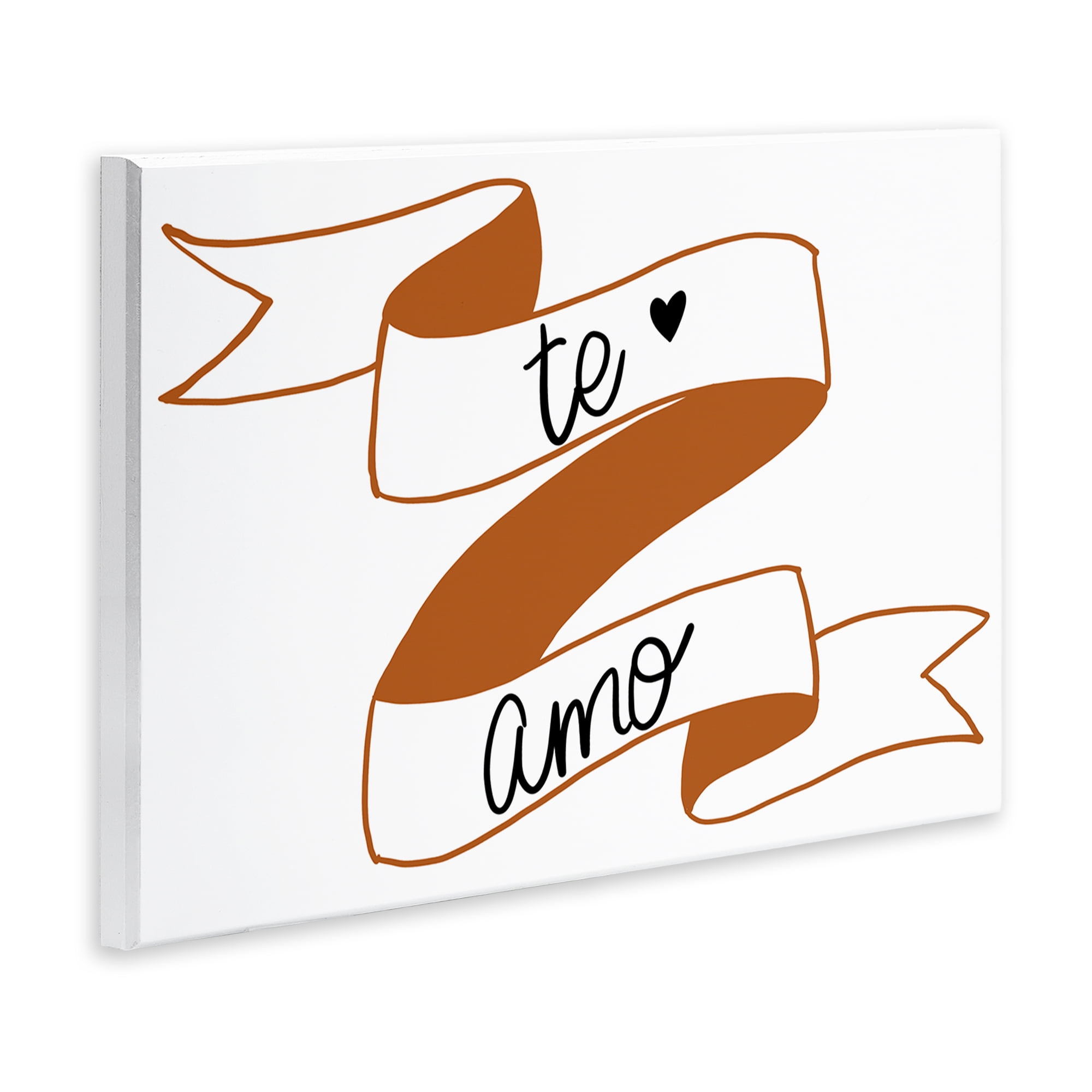 Stupell Industries Te Amo con Cinta Inspirational Quotes & Sayings Painting Unframed Art Print Wall Art, 15 x 10