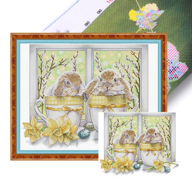 Bordado parcial Eco-Cotton Thread 14CT Cross Stitch Kit 38x31cm