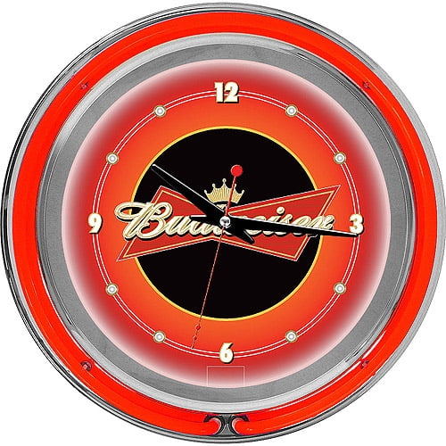 Budweiser 14" Double Ring Neon Wall Clock