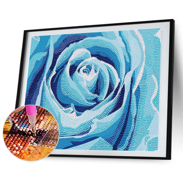 Cuadros Decorativos Full Crystal Round Drill Diamond Painting 5D Blue Flower Kit Póster (KA284) Likrtyny embutido en tela