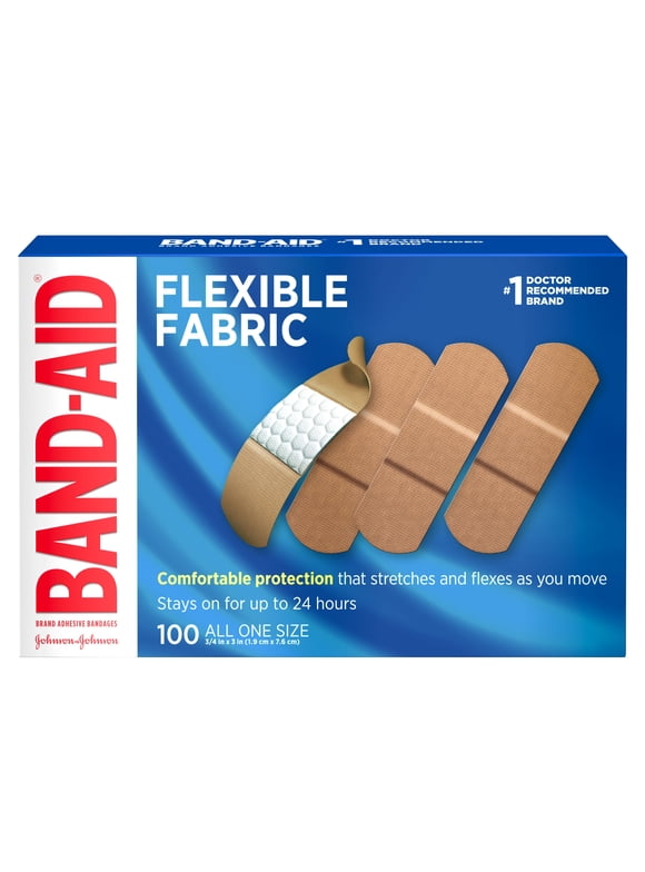 Band-Aid Brand Flexible Fabric Adhesive Bandages, All One Size, 100 ct
