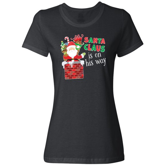 Inktastic Santa Claus Is On His Way Christmas Women's T-Shirt