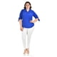 thumbnail image 5 of Blusa con moño en manga Roman Fashion/ Tallas Extras, 2294 (Azul rey) azul 40, 5 of 6