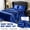 Blue, variant on Silky Satin Bed Sheet Set, 4 Pieces Cooling Satin Sheets with Deep Pocket, Ultra Soft & Wrinkle Resistant-Purple