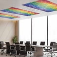 thumbnail image 3 of 1 Pack Colorful Modern Geometric Fluorescent Light Covers for Ceiling Lights Watercolor Rainbow Diamond Pattern Magnetic Ceiling Light Covers Overhead Light Filters for Office Classroom Home, 3 of 9