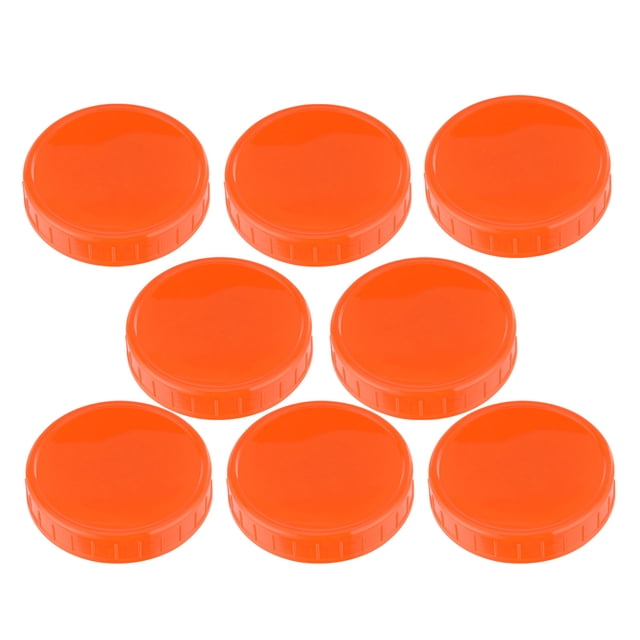 (8pcs, orange, in box, with sealing ring) Wide mouth 86mm PP plastic lid mason jar lid mason jar lid