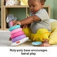thumbnail image 5 of Fisher-Price Rock-a-Stack Pink Ring-Stacking Toy for Developmental Play for Baby & Toddler, Plastic, 5 of 8
