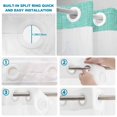 thumbnail image 4 of No Hook Shower Curtain, Turquoise Burlap Texture Shower Curtains for Bathroom with See Through Top Window, Farmhouse Vintage Aqua Waterproof & Washable Bath Curtain Stall 48"x72", 4 of 9