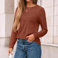 thumbnail image 5 of SUNBS Blouses for Women Long Sleeve Shirts Dressy Casual Crew Neck Fall Tops, Sizes S-2XL, 5 of 8