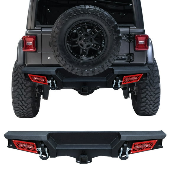 Vijay Fit 2018-2023 Jeep Wrangler JL/JLU Rear Bumper with D-ring and LED Lights