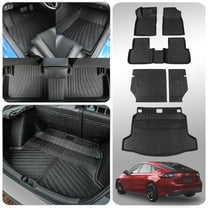 Bomely Floor Mats Compatible with 2022-2024 Honda Civic Hatchback Cargo Mat TPE Back Seat Cover Protector 2023 Civic Hatchback Accessories (Fit Hatchback,Trunk Mat backrest Mats Floor Mats)