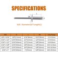 thumbnail image 3 of GFDYREE 50pcs 1/8" x 5/16" Large Flange Aluminum Blind Rivets, 3.2 x 8mm Pop Rivets (Silver), 3 of 5