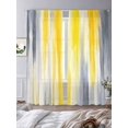 thumbnail image 4 of Yellow Gray White Semi Sheer Curtains 84 Inch Length 2 Panels Set, Farmhouse Gradient Abstract Art Sheer Kitchen Curtain Privacy Voile Window Curtain for Living Room Bedroom Rod Pocket Drapes, 4 of 7
