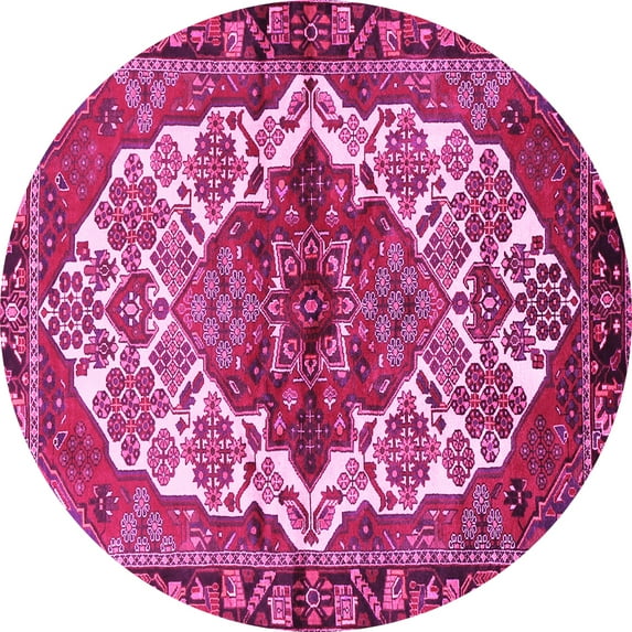 Ahgly Company Indoor Round Persian Pink Traditional Area Rugs, 6' Round