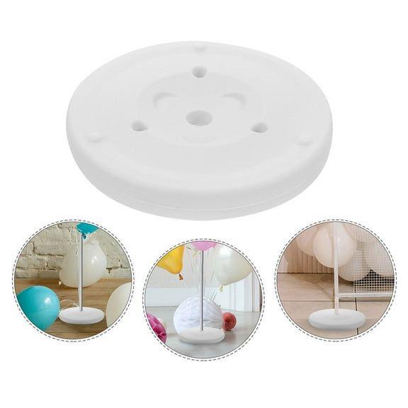 QIFULL 2Pcs Sturdy Water Filling Base for Balloon Stand White Plastic Party Decor