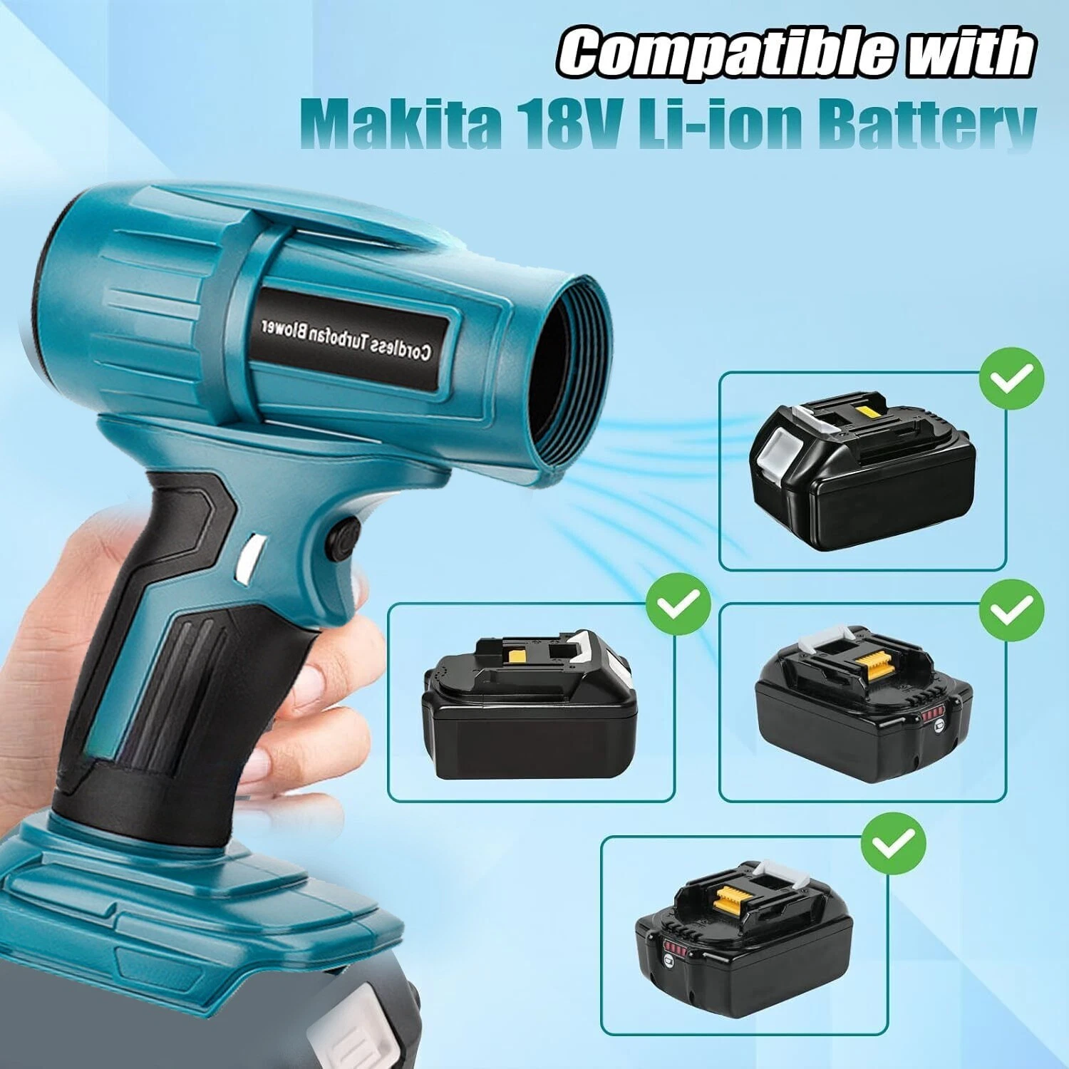 350W Cordless Handheld Leaf Blower For Makita 18V Violent Blower Mini Jet Fan
