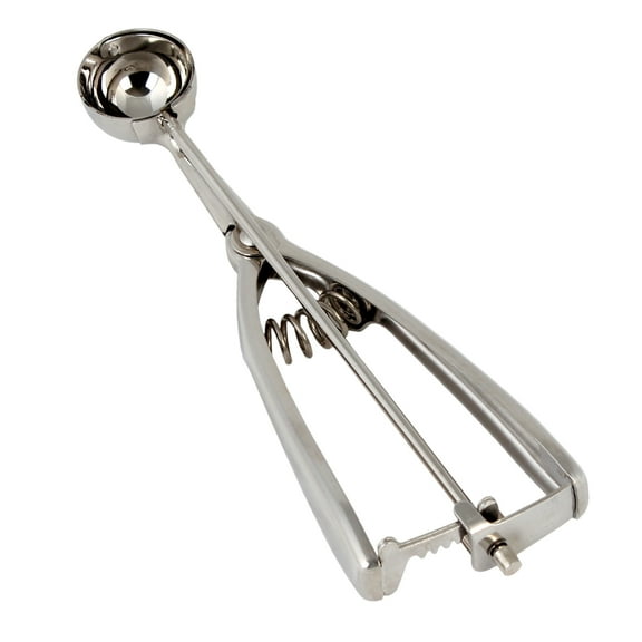 Excellante 0.33 oz stainless steel ambidextrous scoops, 1.25" diameter, comes in each